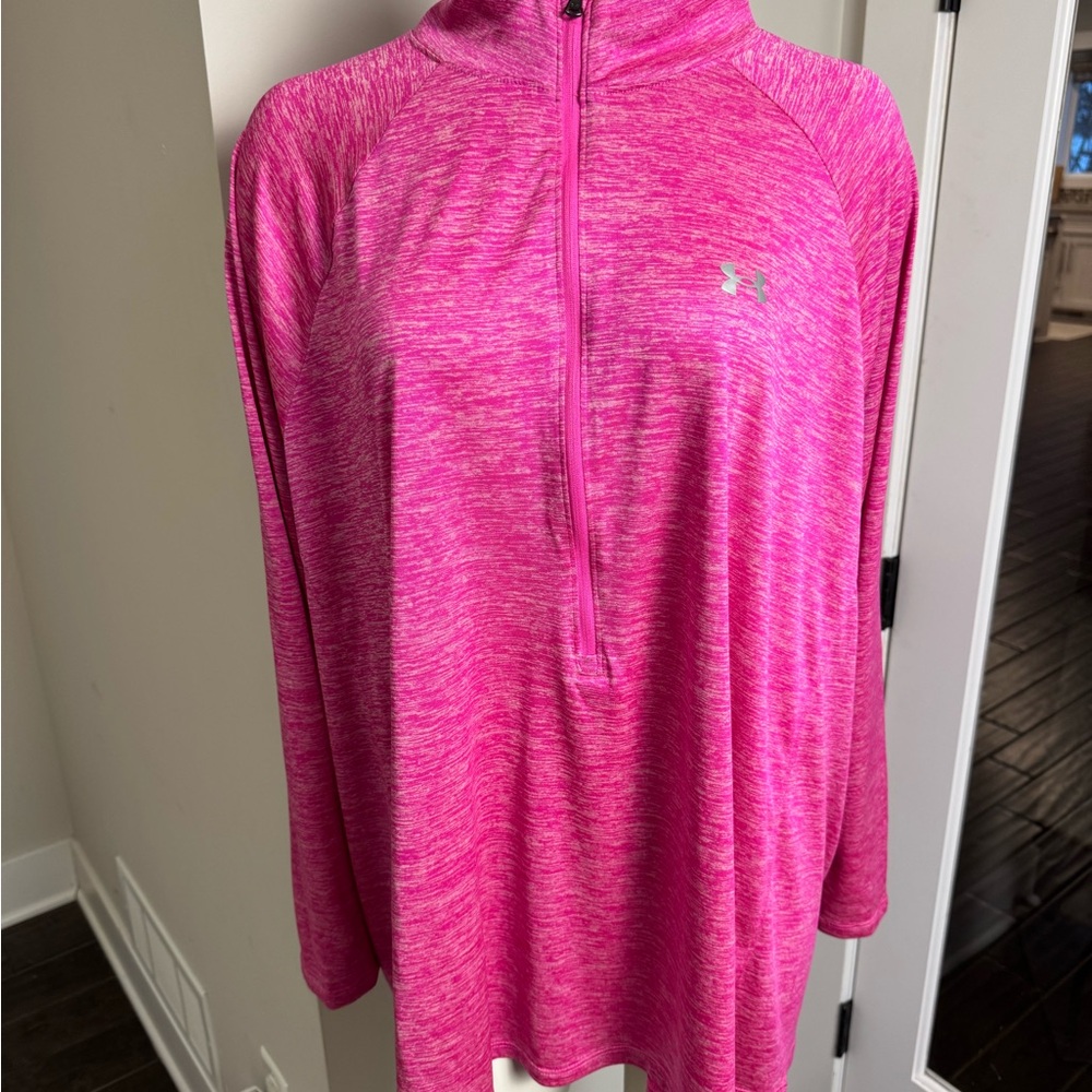 Under Armour Fuchsia Heather Quarter-Zip Top size 3x